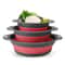 Foldable Collapsible Colander Set With SelfDraining Base SpaceSaving Vegetable Fruit Washing Bask 2