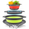 Foldable Collapsible Colander Set With SelfDraining Base SpaceSaving Vegetable Fruit Washing Bask 5