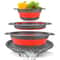 Foldable Collapsible Colander Set With SelfDraining Base SpaceSaving Vegetable Fruit Washing Bask 6