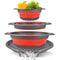 Foldable Collapsible Colander Set With SelfDraining Base SpaceSaving Vegetable Fruit Washing Bask 6