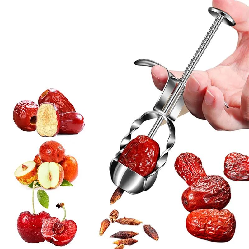 MultiFruit Corer Cherry Pitter EasyClean Red Date And Hawthorn Corer Tool 0
