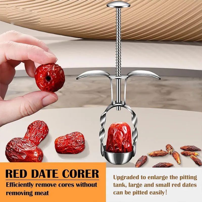 MultiFruit Corer Cherry Pitter EasyClean Red Date And Hawthorn Corer Tool 3