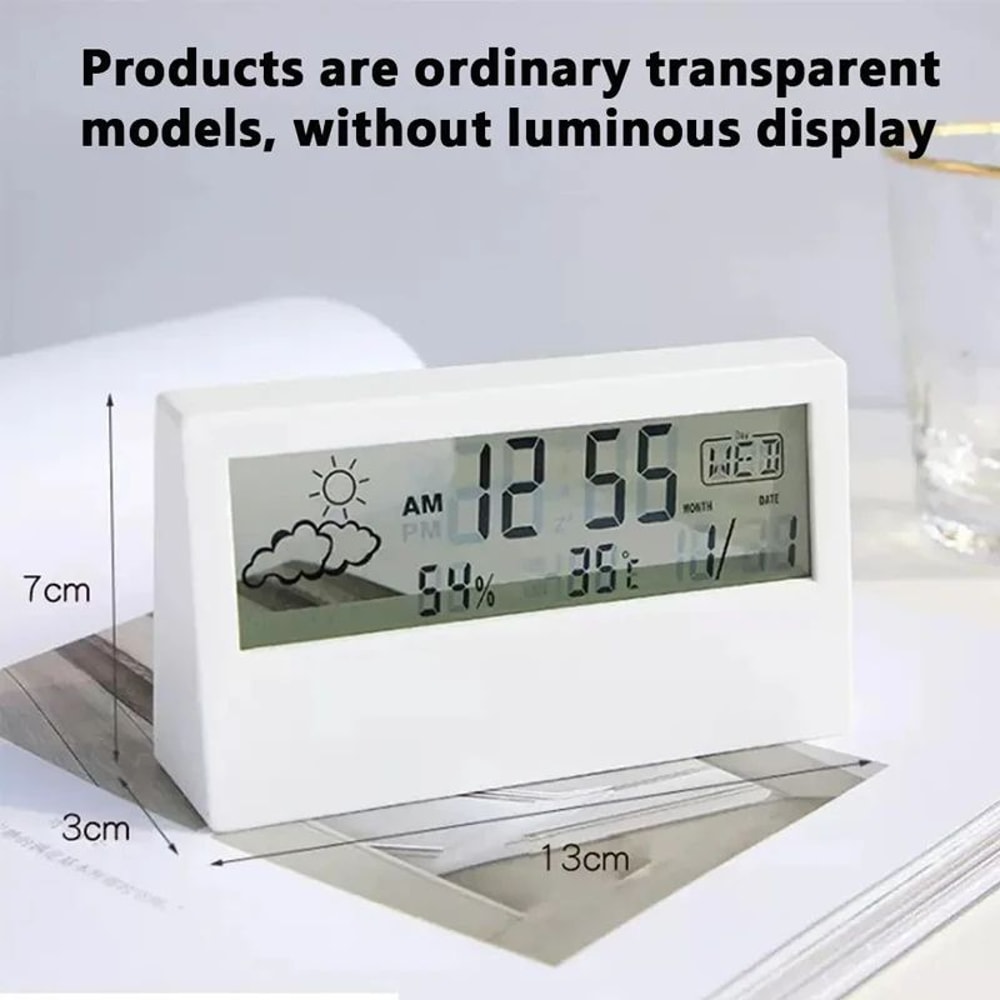 Smart LED Weather Station Clock With Alarm Indoor Temperature Humidity Monitor 4