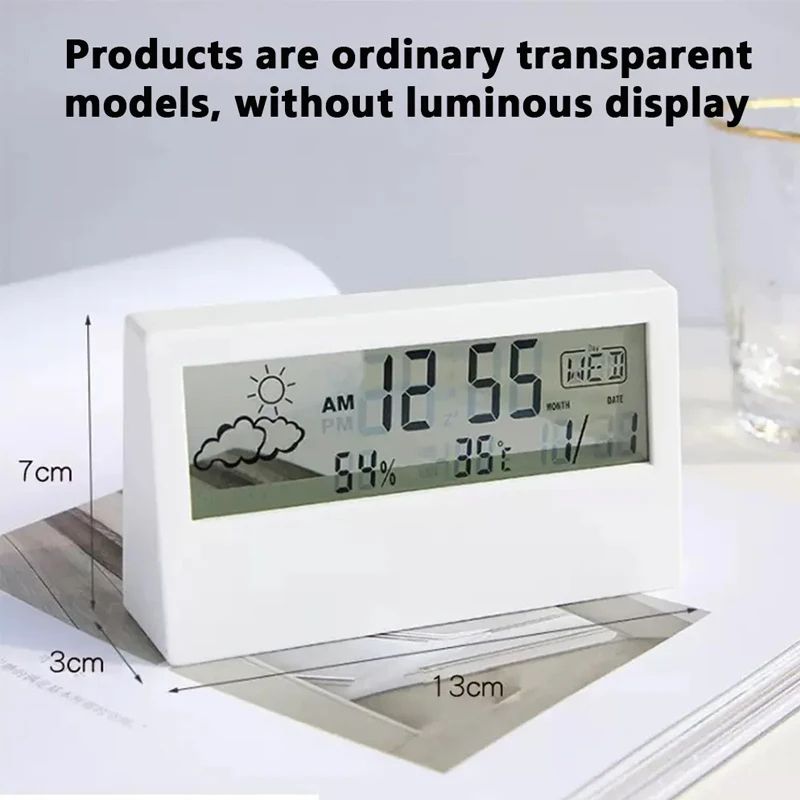 Smart LED Weather Station Clock With Alarm Indoor Temperature Humidity Monitor 4