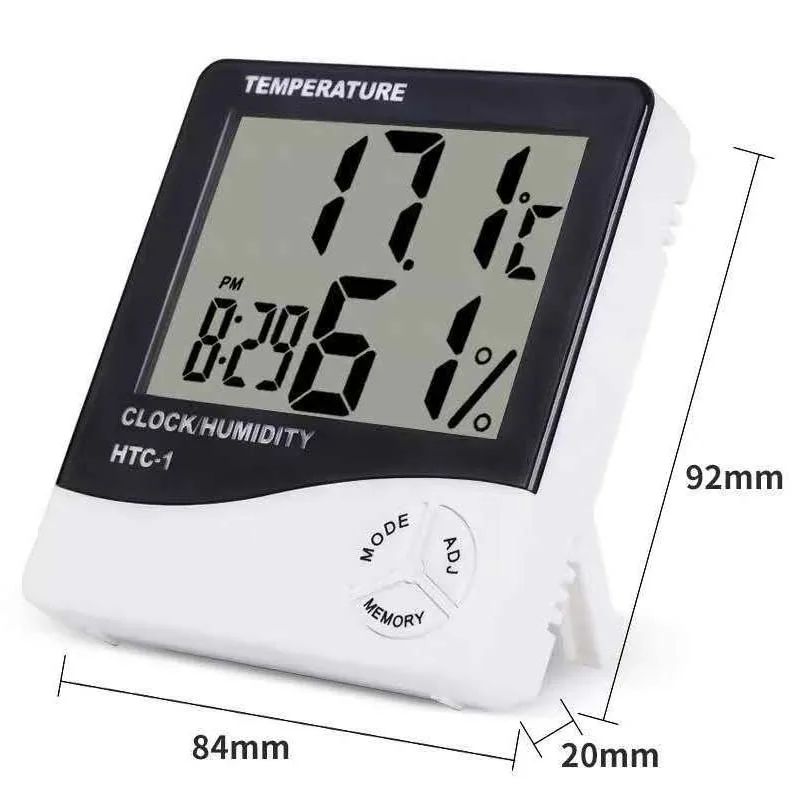 Smart LED Weather Station Clock With Alarm Indoor Temperature Humidity Monitor 8