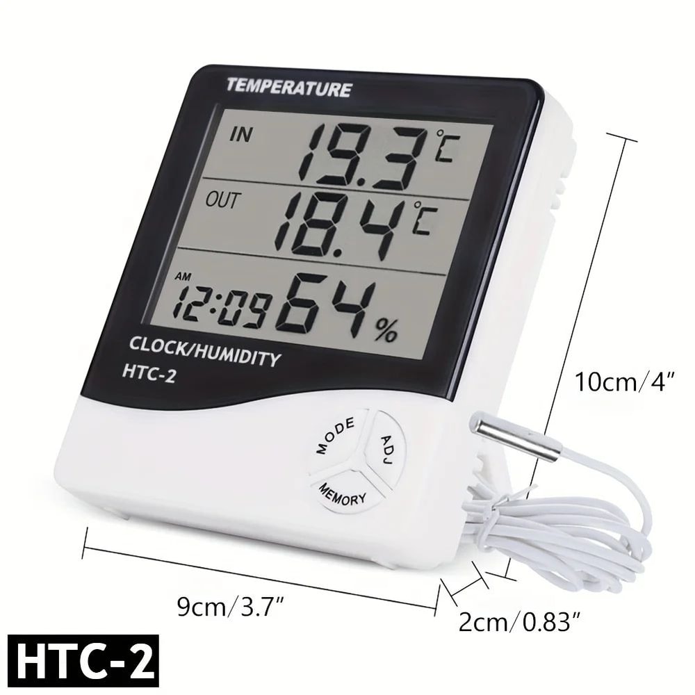 Smart LED Weather Station Clock With Alarm Indoor Temperature Humidity Monitor 9