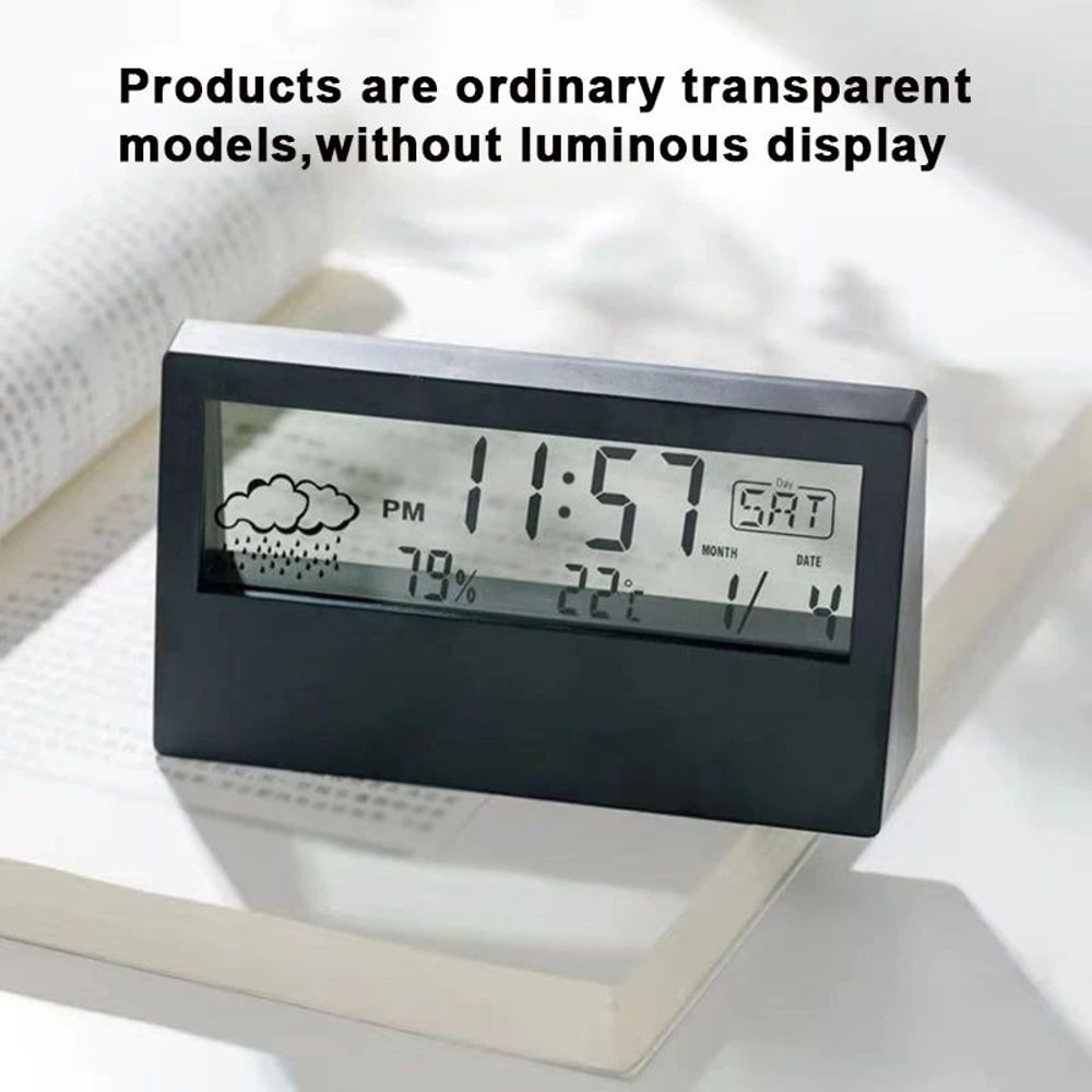 Smart LED Weather Station Clock With Alarm Indoor Temperature Humidity Monitor 10