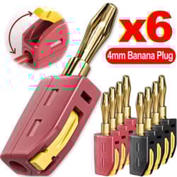 gold-plated 32a banana plug connectors – solderless high-current audio & speaker plugs