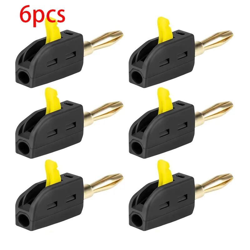 GoldPlated 32A Banana Plug Connectors Solderless HighCurrent Audio Speaker Plugs 6