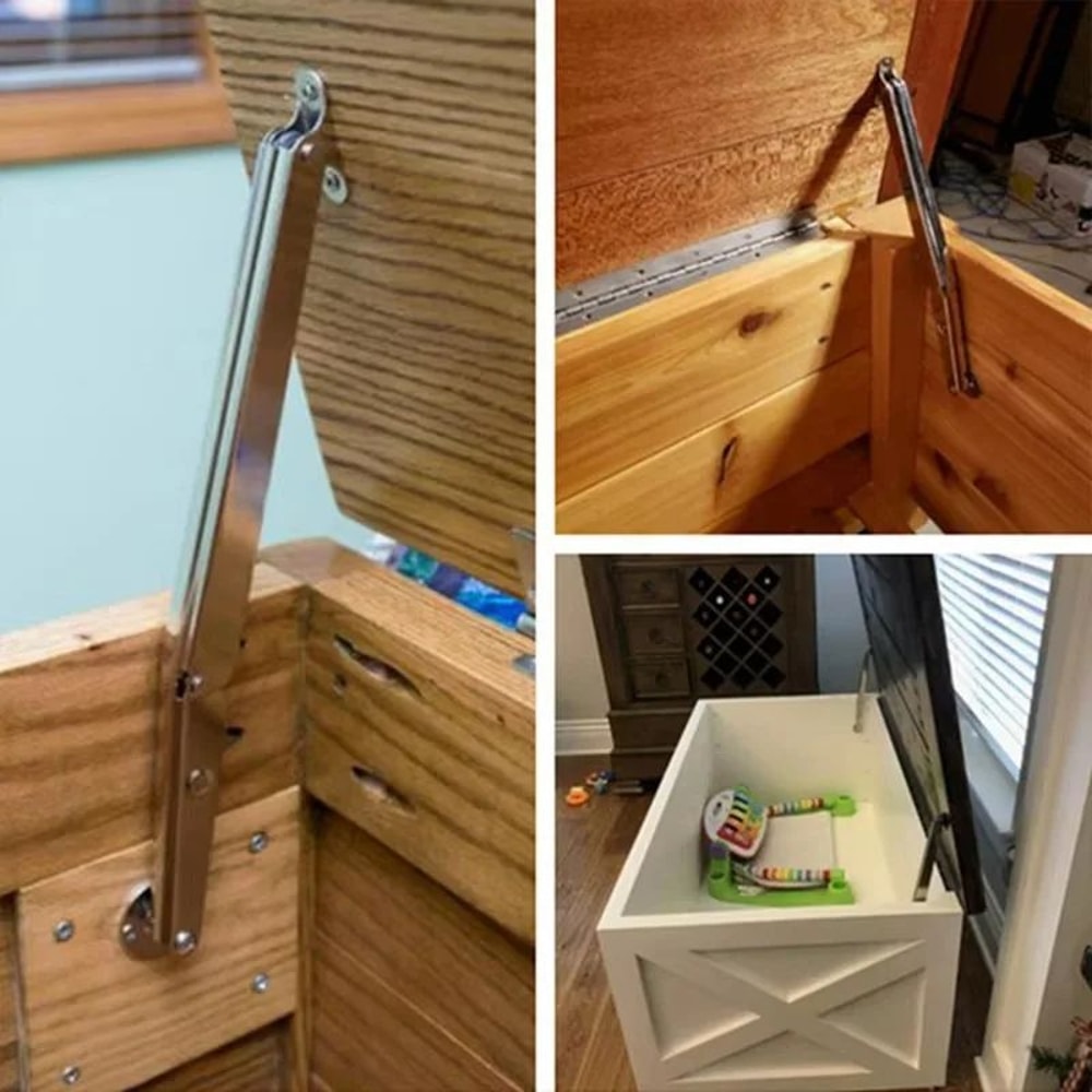 HeavyDuty Gas Struts SoftClose Lid Support Hinges Adjustable 60N200N Gas Springs 2Pack 3