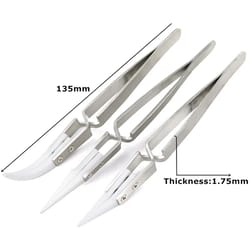 precision ceramic tweezers for electronics - anti-static soldering tweezers with heat-resistant tips