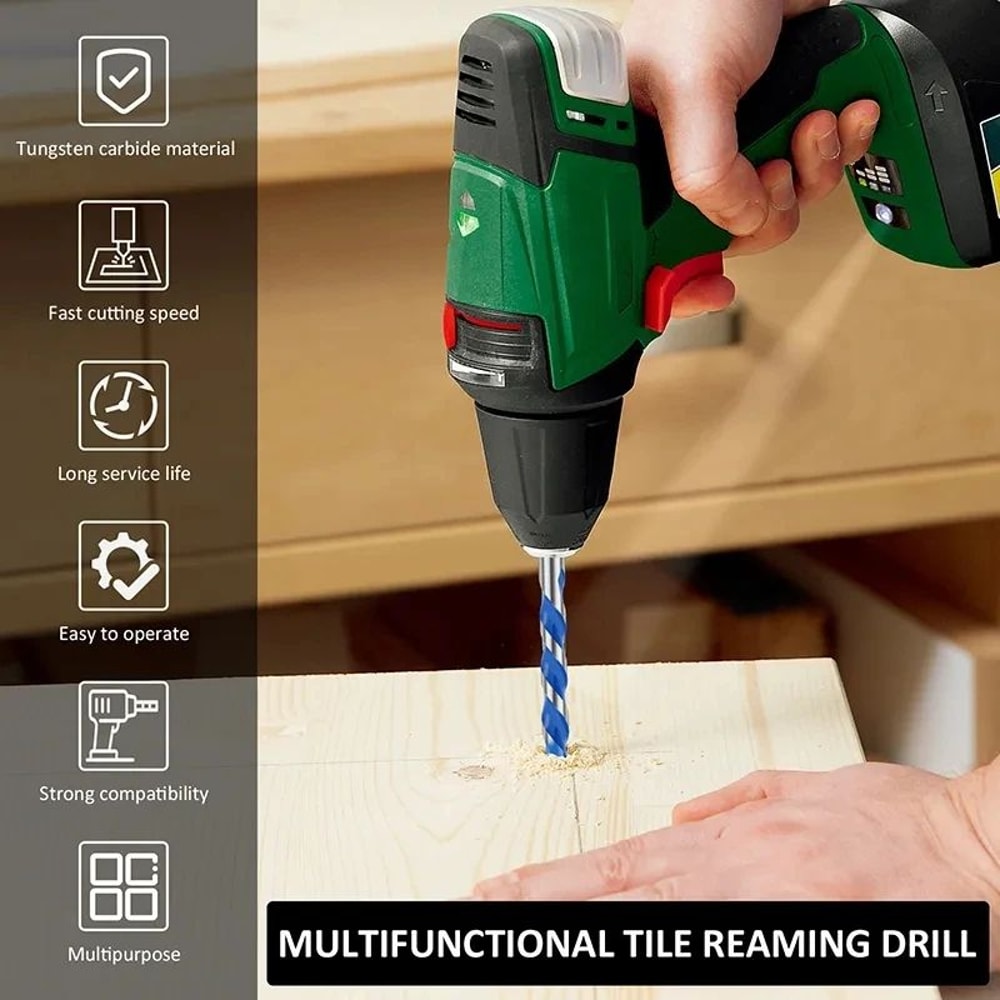 Diamond Triangle Drill Bit Set 312mm MultiMaterial Drill Bits For Tile Glass Concrete 2