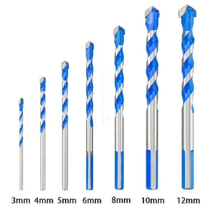 Diamond Triangle Drill Bit Set 312mm MultiMaterial Drill Bits For Tile Glass Concrete 4
