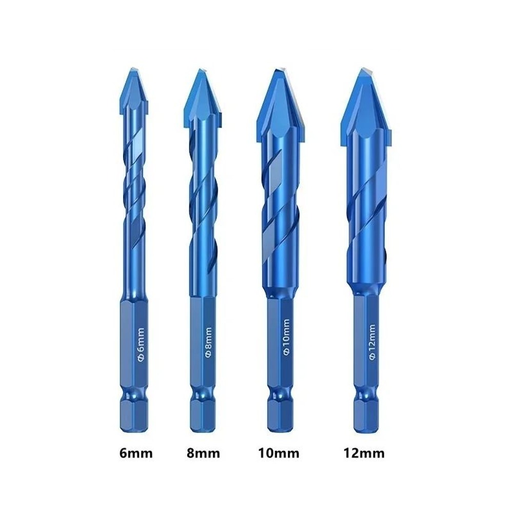 HighHardness Triangle Drill Bit Set Precision Glass Ceramic Concrete Drilling 4