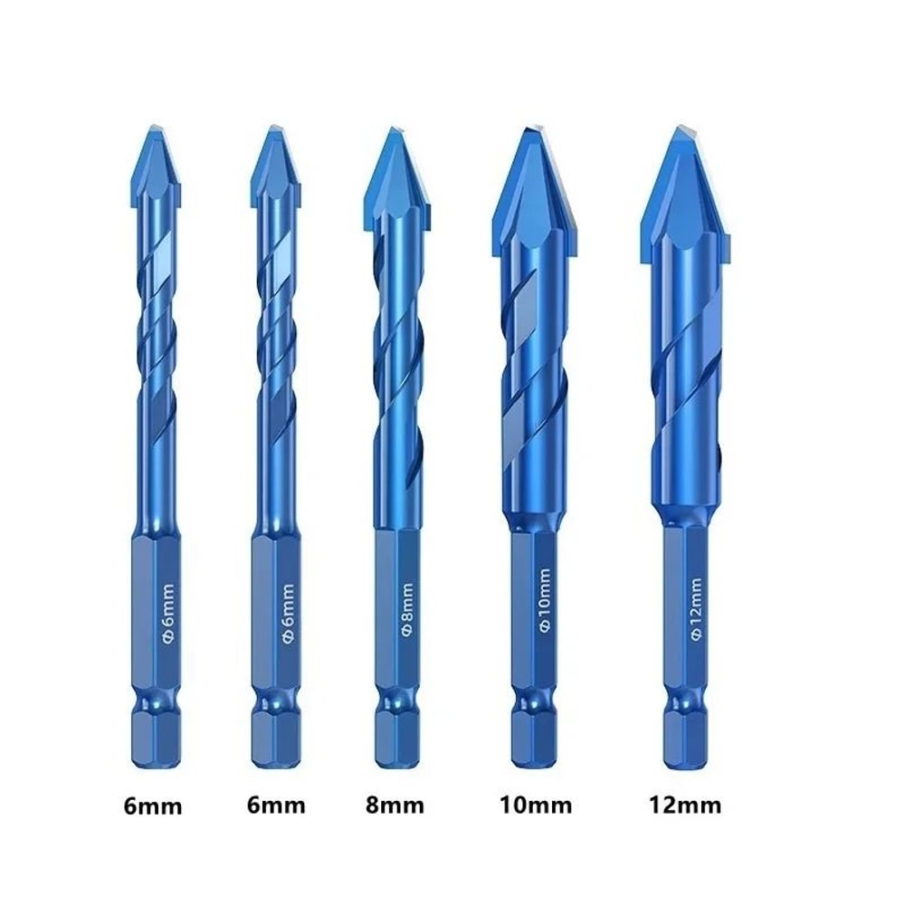 HighHardness Triangle Drill Bit Set Precision Glass Ceramic Concrete Drilling 6