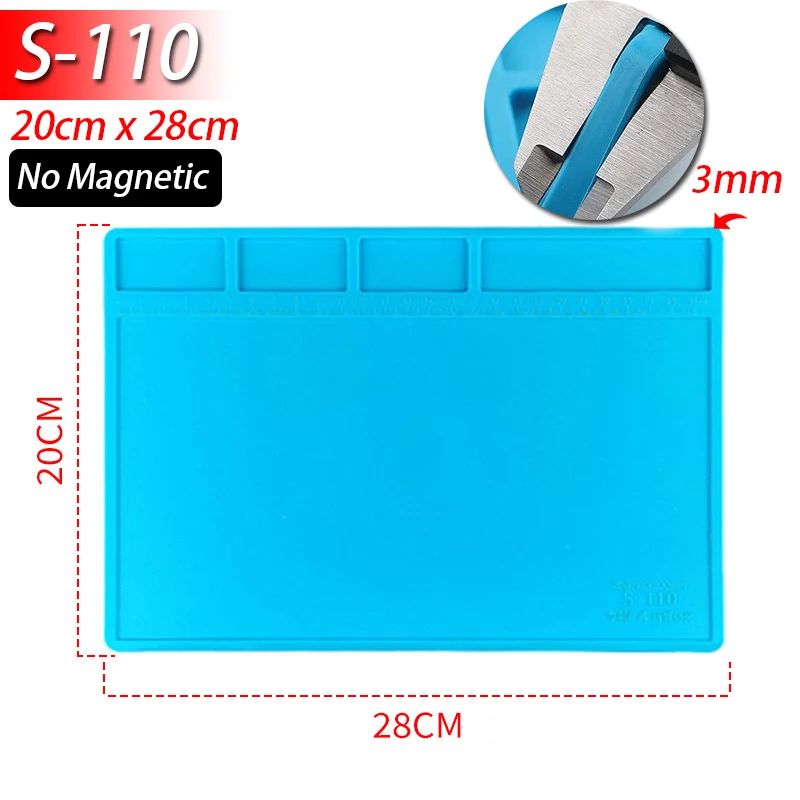 HeatResistant Silicone Soldering Mat AntiStatic Magnetic Work Mat For Electronics Repair 6