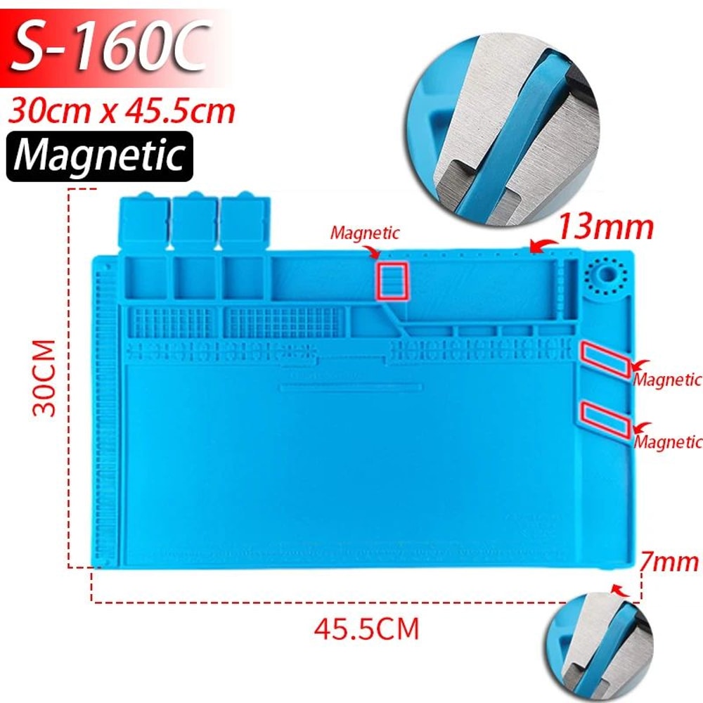 HeatResistant Silicone Soldering Mat AntiStatic Magnetic Work Mat For Electronics Repair 12
