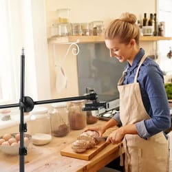 prostudio horizontal tripod & phone tripod stand - adjustable overhead filming rig for smartphones