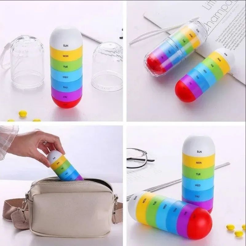 Weekly Waterproof Pill Organizer Portable 7Day Travel Medicine Case With Secure Sealed Compartment 2