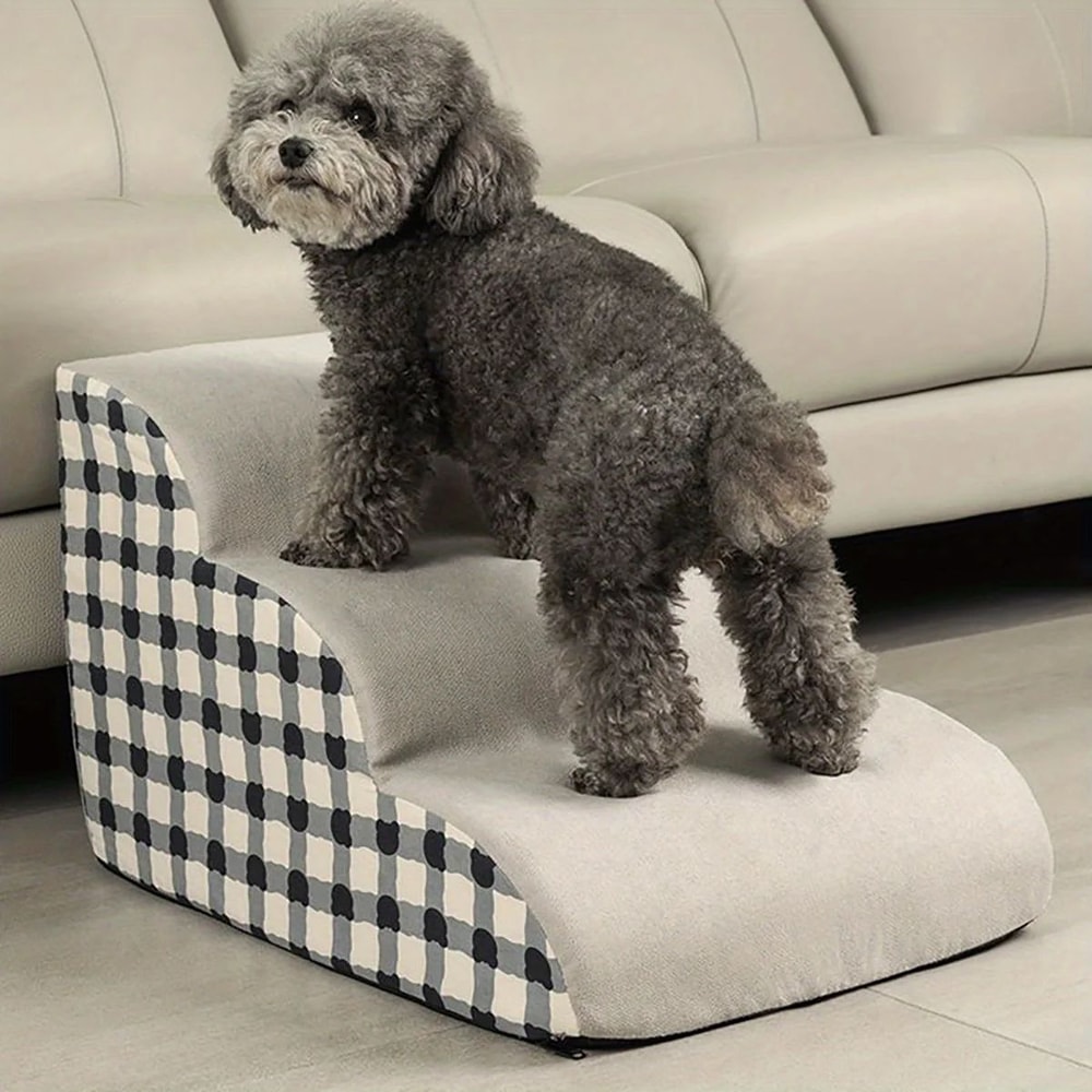MultiLayer Pet Stairs With Cushion Soft Climbing Steps For Dogs Cats To Beds And Sofas 0