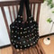 Boho Crochet Tote Bag Large Capacity Knitted Handbag With Colorful Beads For Women 6