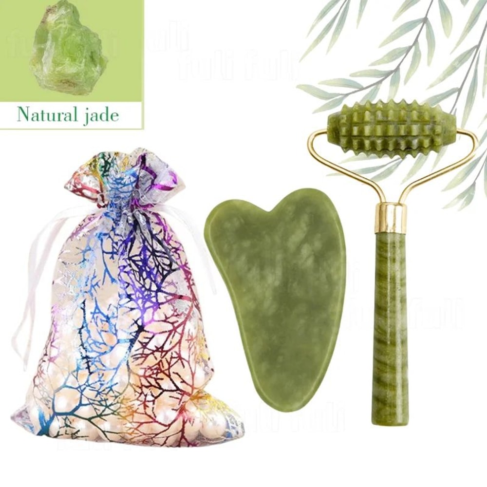 Natural Rose Jade Gua Sha Tool Facial Body Lifting Stone For Massage And Skin Care 4