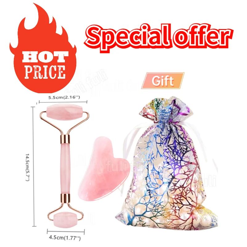 Natural Rose Jade Gua Sha Tool Facial Body Lifting Stone For Massage And Skin Care 6