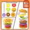 Stack Play Burger Toy Fine Motor Skills Stacking Game For Toddlers Infants 2