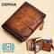 Men Vintage Leather Wallet Large Capacity Billfold With Zipper Coin Pocket ID Window 1