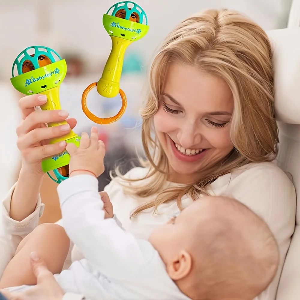 Colorful HandCrank Baby Bell Toy For Sensory Learning Motor Development 3