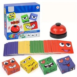 face change expression puzzle game – fun family board game with creative building blocks