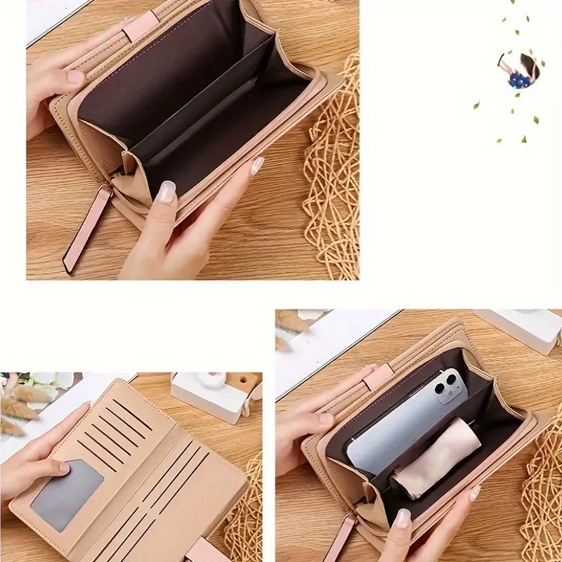 Women Hollow Leaf PU Leather Wallet Elegant Women Wallet With Card Holder Coin Pouch 2