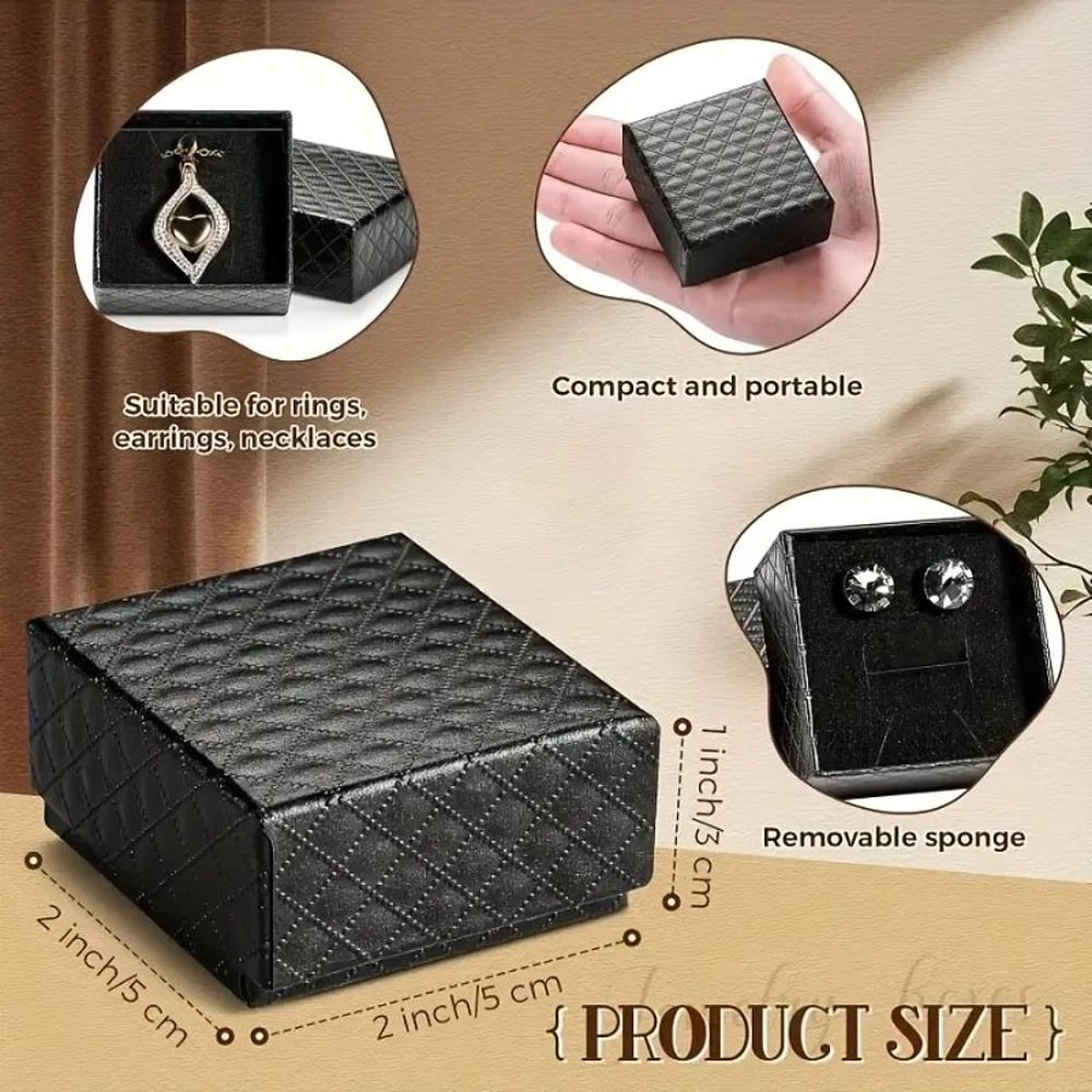 10Piece Plaid Jewelry Organizer Box Set Compact Jewelry Organizer Box For Rings Earrings Necklace 1