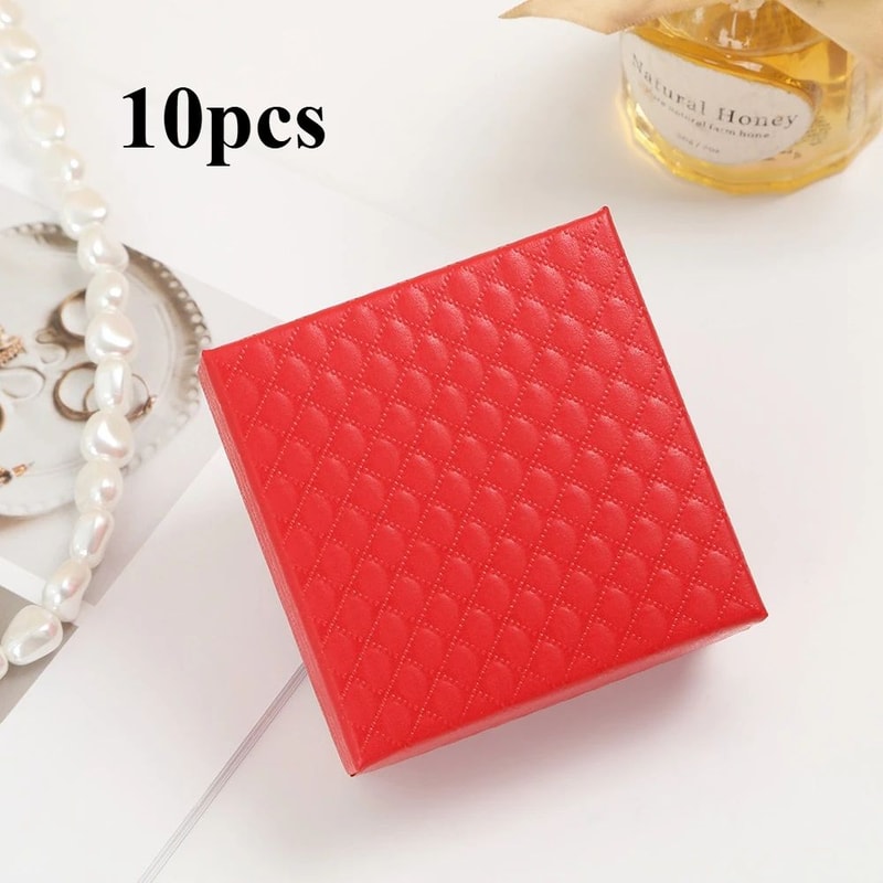 10Piece Plaid Jewelry Organizer Box Set Compact Jewelry Organizer Box For Rings Earrings Necklace 6