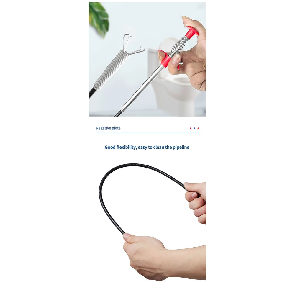60cm Flexible Drain Snake Tool HeavyDuty Drain Snake For Fast Clog Removal In Sinks Pipes 2