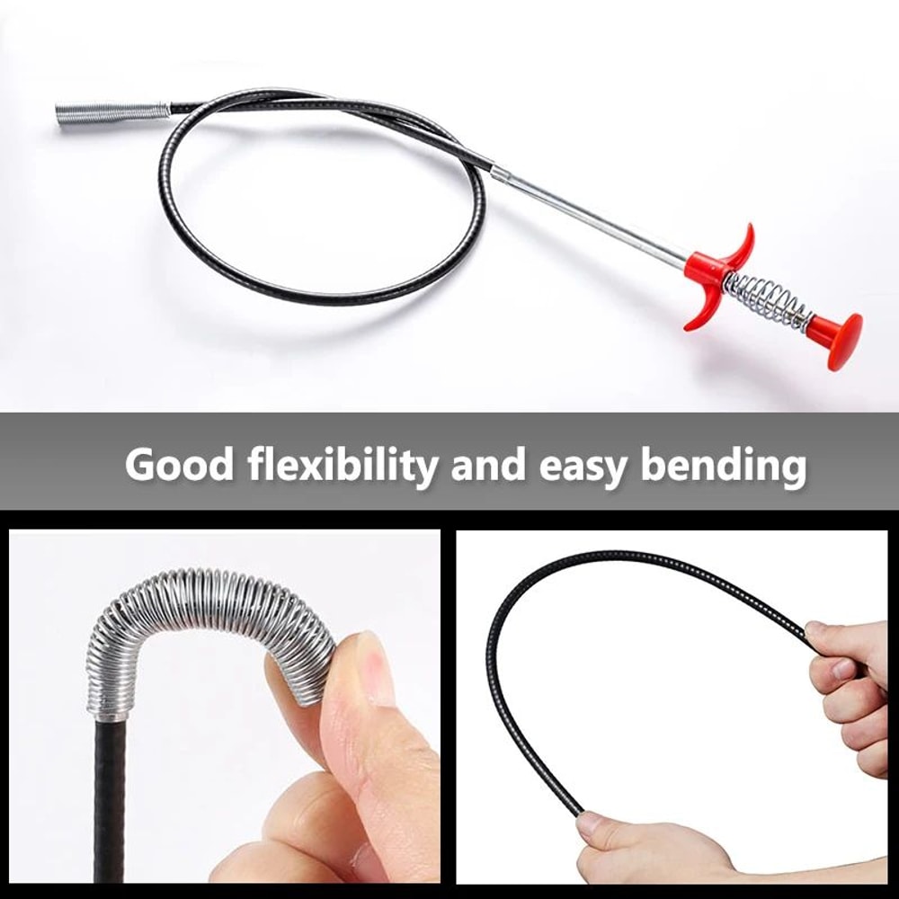 60cm Flexible Drain Snake Tool HeavyDuty Drain Snake For Fast Clog Removal In Sinks Pipes 4