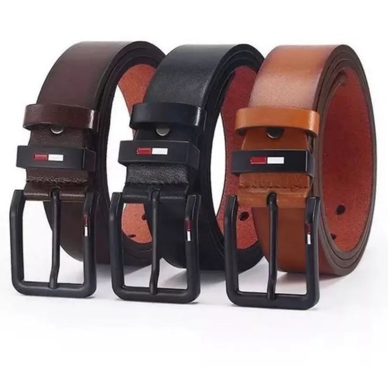 Men PU Leather Pin Buckle Belt Classic Men PU Leather Belt For Business Casual Style 0