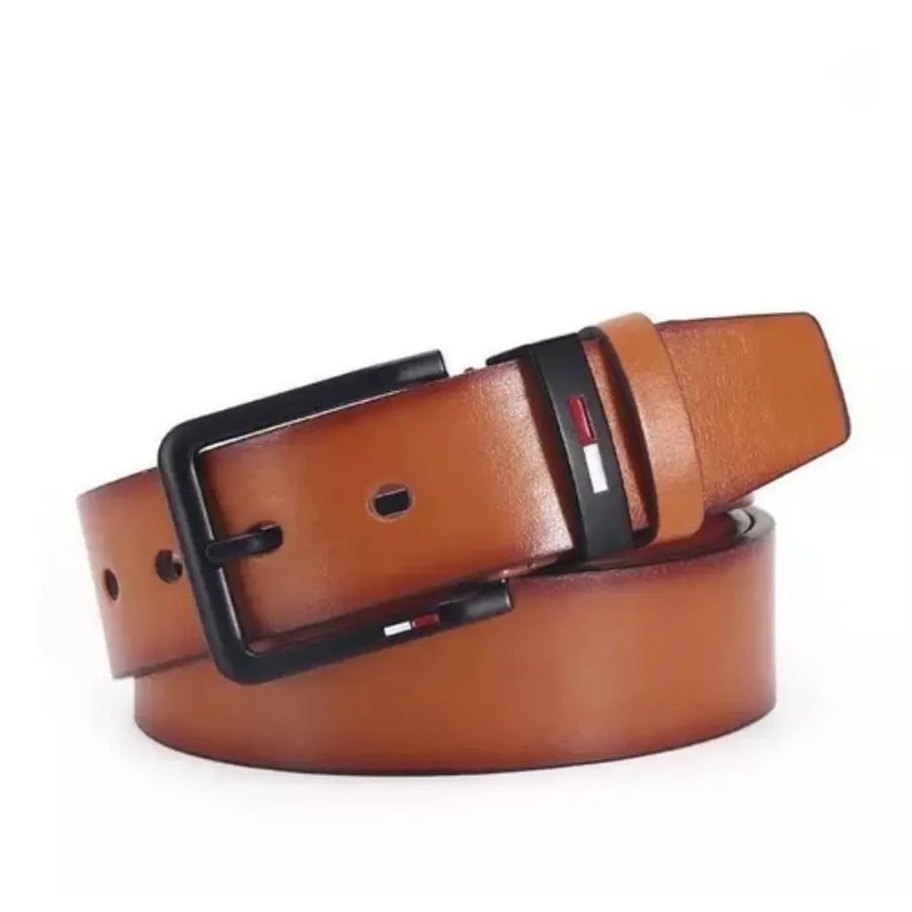 Men PU Leather Pin Buckle Belt Classic Men PU Leather Belt For Business Casual Style 1