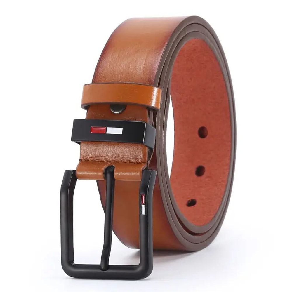 Men PU Leather Pin Buckle Belt Classic Men PU Leather Belt For Business Casual Style 7