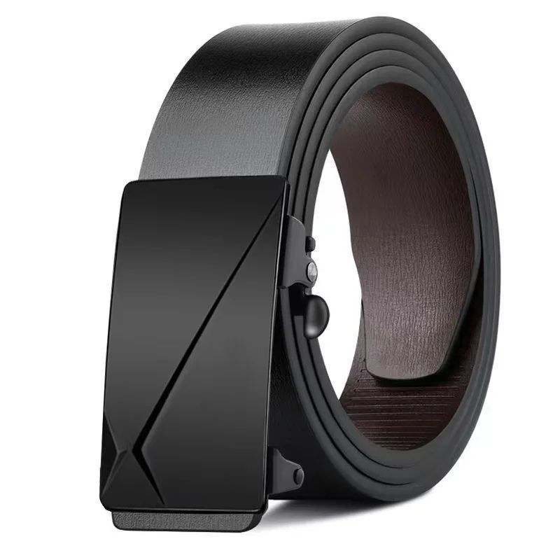 Men Automatic Buckle Leather Belt Luxury Genuine Leather Belt With Ratchet Closure For Business C 7