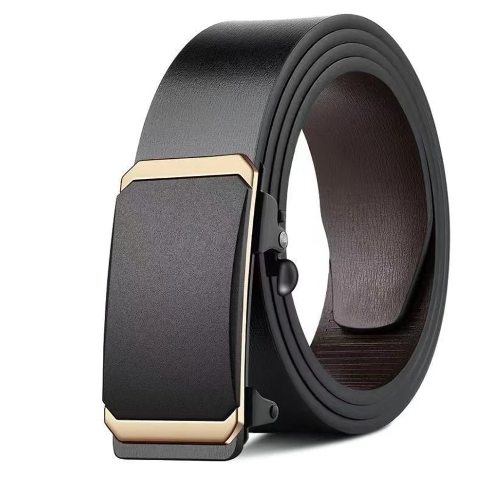 Men Automatic Buckle Leather Belt Luxury Genuine Leather Belt With Ratchet Closure For Business C 10