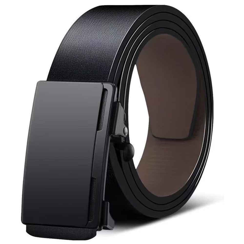 Men Automatic Buckle Leather Belt Luxury Genuine Leather Belt With Ratchet Closure For Business C 11