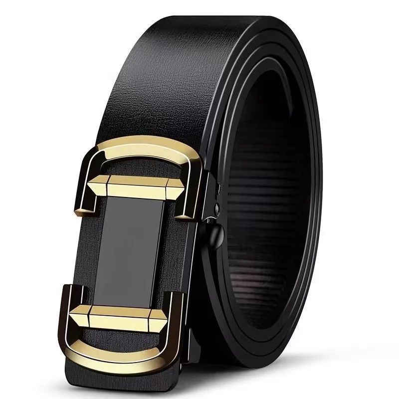 Men Automatic Buckle Leather Belt Luxury Genuine Leather Belt With Ratchet Closure For Business C 13