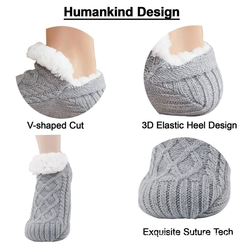Men Thermal Slipper Socks Fuzzy NonSlip Winter Home Floor Socks 3