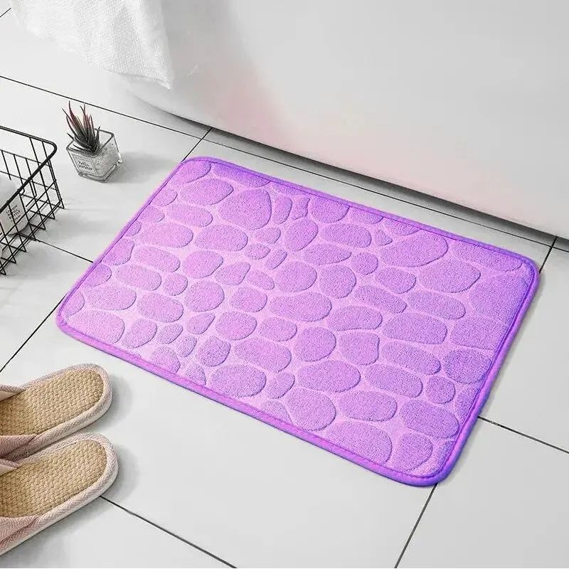 Pebble AntiSlip Floor Mat Embossed Fiber Bathroom Living Room Rug 9