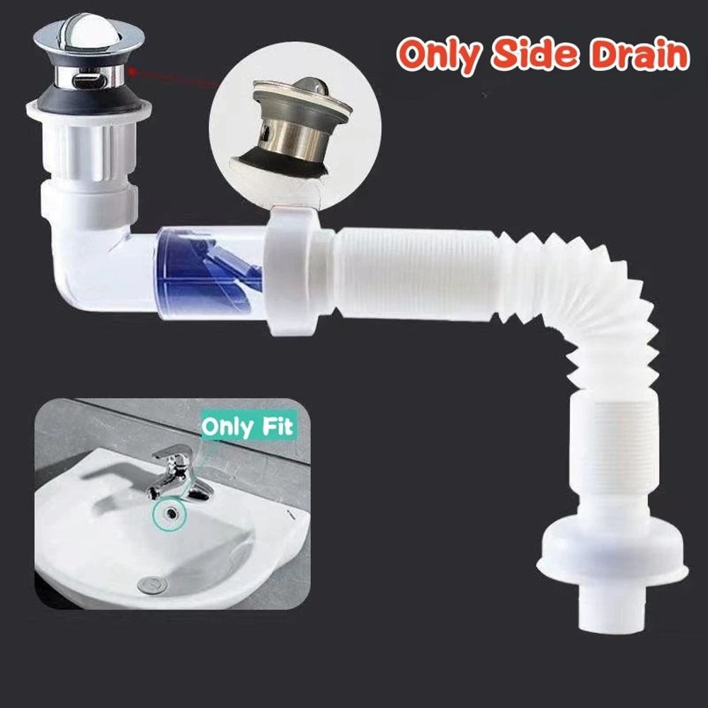 FlipTop AntiOdor Sink Drain Pipe Flexible Deodorizing AntiClogging Downspout 6