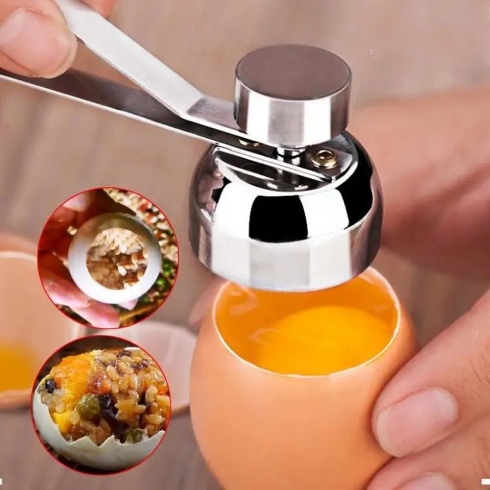 Premium Stainless Steel Egg Topper Cutter Boiled Egg Opener Kitchen Tool 1
