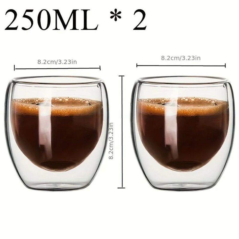 Double Wall Glass Cup For Coffee Tea Espresso Handmade HeatInsulated Mini Drinkware 5