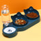 Triple Cat Bowls Feeder With Automatic Water Bottle Tilted Rotatable Pet Feeding Station 4