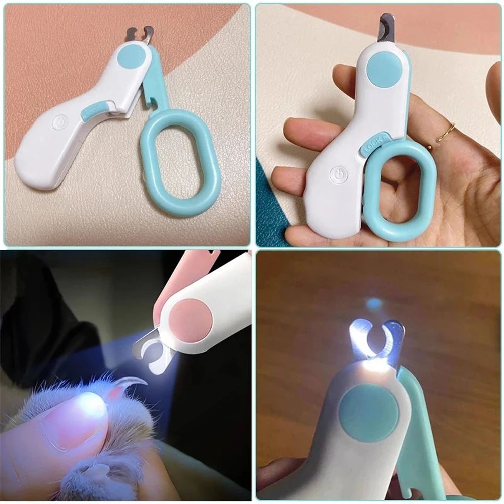 LED Pet Nail Clipper For Cats Small Dogs Professional Grooming Scissors With Safety Light 3